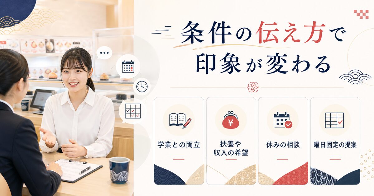 条件の伝え方で印象が変わる