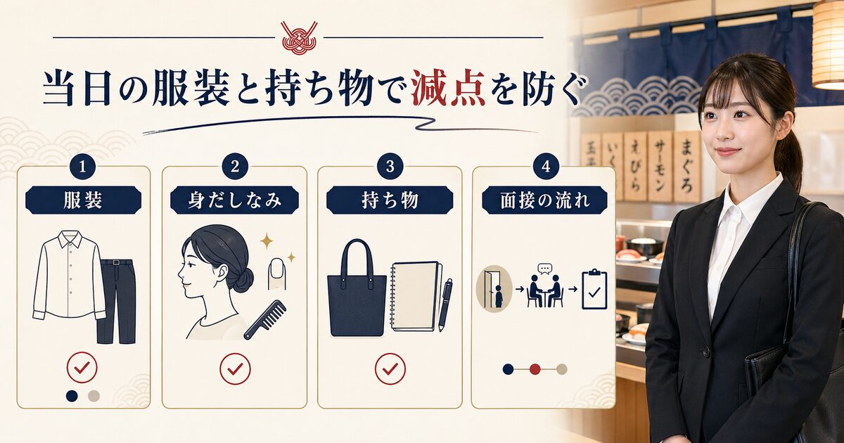 当日の服装と持ち物で減点を防ぐ